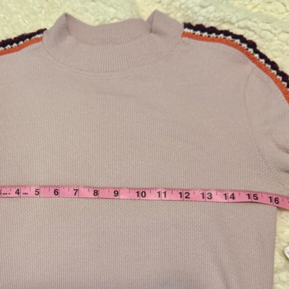 Free People Switch It Up Long Sleeve Thermal Top Ballet Pink Henley Medium NWT - Picture 8 of 15